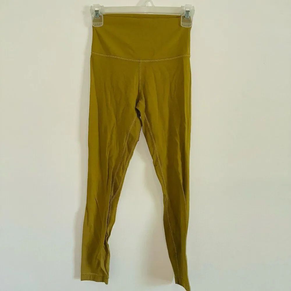 Lululemon Grape Leaf Yellow Align Pant 28" Leggings SIZE 4
